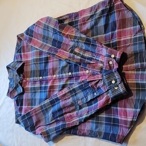 Banana Republic custom O78 wash shirt,  Camden fit medium purple plaid